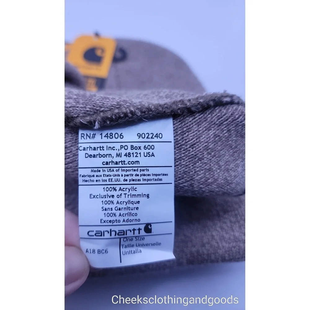 NWT Lot of 3 Carhartt A18 Acrylic Watch Hat Beanie Tan Taupe One Size